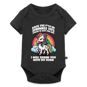 Idée cadeau Rainbow Unicorn Attitude - Body à manches courtes Premium Bébé - noir - Devant