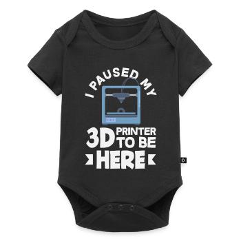 I paused my 3D printer funny - Baby Premium short-sleeve bodysuit - black - Front