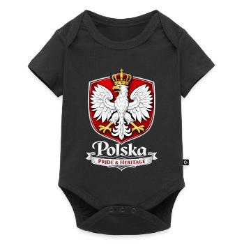 Polen Wappen T-Shirt – Polska Pride & Heritage - Baby Premium Kurzarmbody - Schwarz - Vorne
