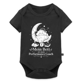 Mein Bett ist mein Performance Coach - Baby Premium Kurzarmbody - Schwarz - Vorne