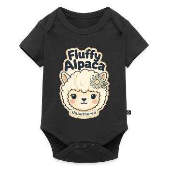 Cadeaux mignons et drôles, alpaga duveteux sans être dérangé - Body à manches courtes Premium Bébé - noir - Devant