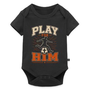 Games for Him Christian Football Faith - Baby Premium short-sleeve bodysuit - black - Front