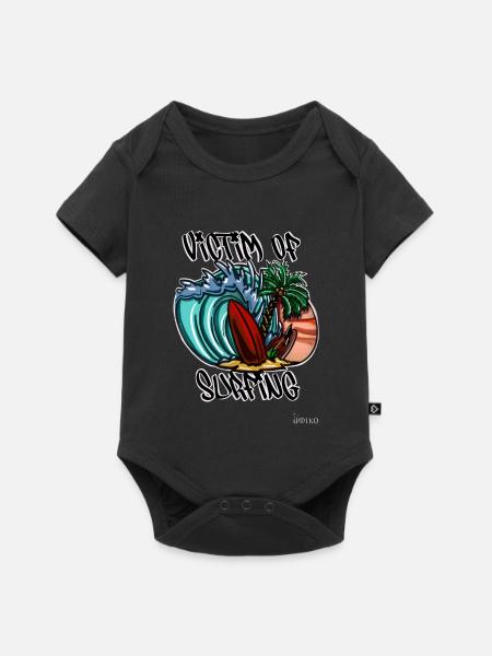Opfer des Surfens - Baby Premium Kurzarmbody - Schwarz