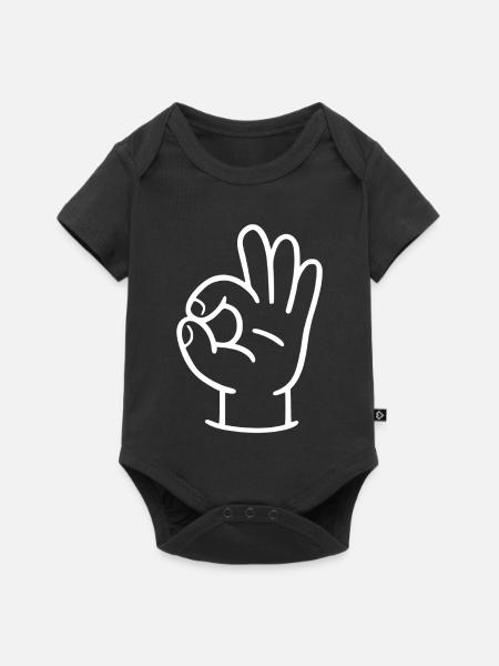 OK Hand - Baby Premium Kurzarmbody - Schwarz
