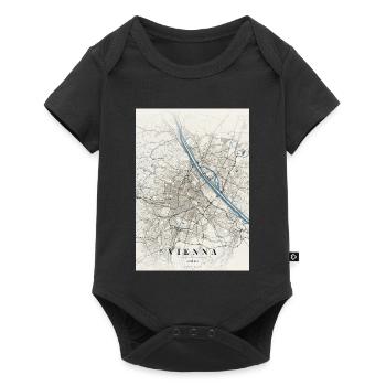 Carte de Vienne : Rues et Blue River - Body à manches courtes Premium Bébé - noir - Devant