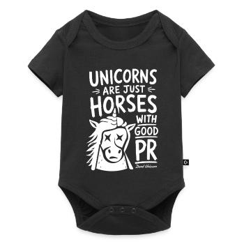 Les licornes sont simplement des chevaux avec des relations personnelles - Body à manches courtes Premium Bébé - noir - Devant
