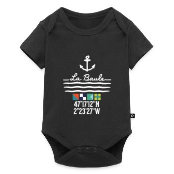 Ancre et vagues La Baule Coordonnées - Body à manches courtes Premium Bébé - noir - Devant