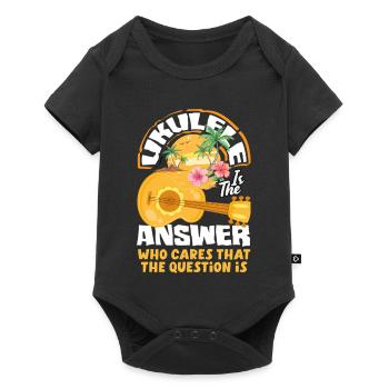 Designs et expressions amusantes de ukulélé - Body à manches courtes Premium Bébé - noir - Devant