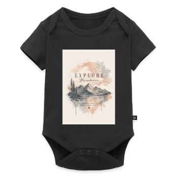 Explore the Unknown Mountain Landscape - Baby Premium short-sleeve bodysuit - black - Front
