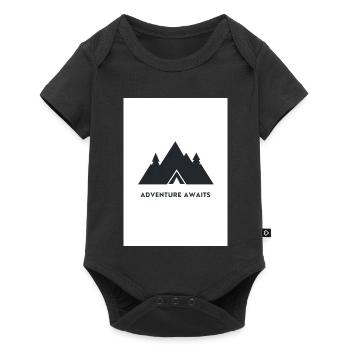 Adventure Awaits Berge Design - Baby Premium Kurzarmbody - Schwarz - Vorne