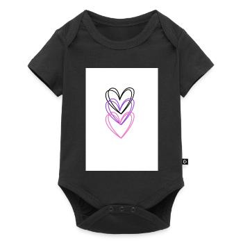 Three Hearts Color Line - Baby Premium short-sleeve bodysuit - black - Front