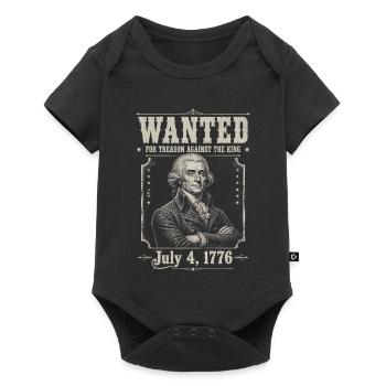 Gesucht wegen Hochverrats – Lustiger 4. Juli – Jef - Baby Premium Kurzarmbody - Schwarz - Vorne