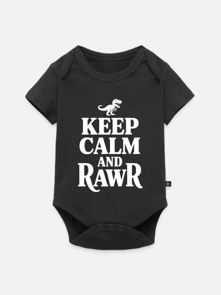 Bleib ruhig und rau - Baby Premium Kurzarmbody - Schwarz