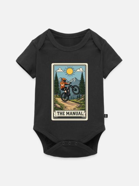 Manual-Trick im Mountainbike-Trail - Baby Premium Kurzarmbody - Schwarz