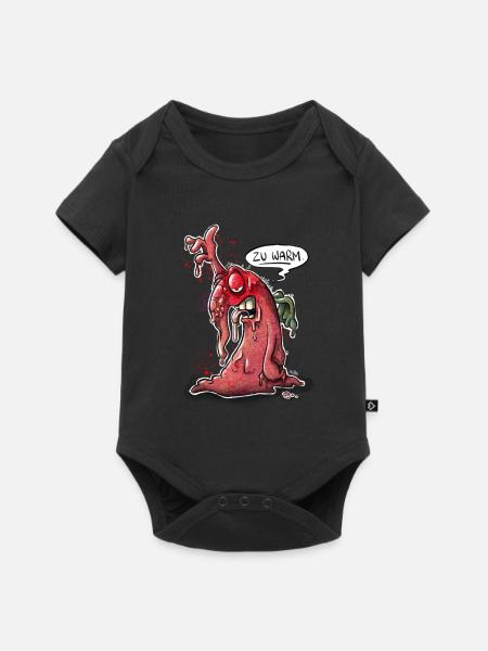 Schmelzendes Monster: "Zu warm!" - Baby Premium Kurzarmbody - Schwarz