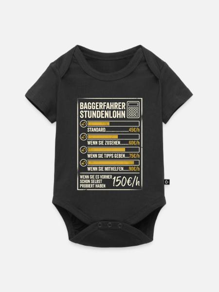 Baggerfahrer Stundenlohn Handwerker Bauarbeiter - Baby Premium Kurzarmbody - Schwarz
