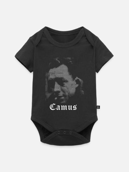 Albert Camus ASCII Kunstporträt - Baby Premium Kurzarmbody - Schwarz