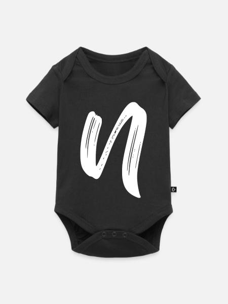 N - Baby Premium Kurzarmbody - Schwarz
