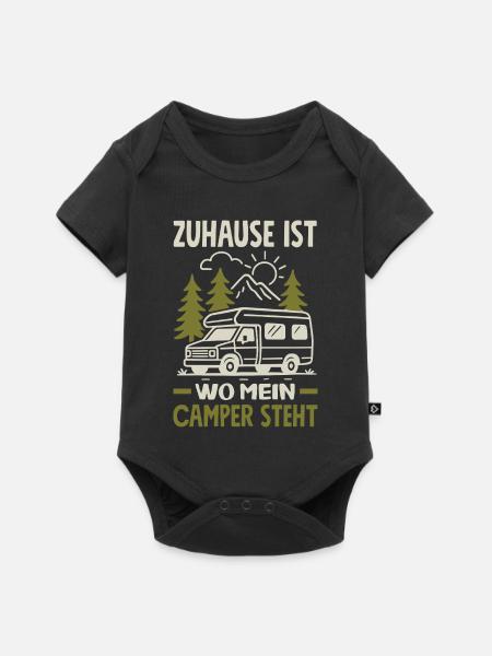 Camping Wohnmobil Camper Spruch Geschenk - Baby Premium Kurzarmbody - Schwarz