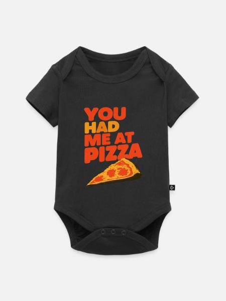 you had me at pizza - Baby Premium Kurzarmbody - Schwarz
