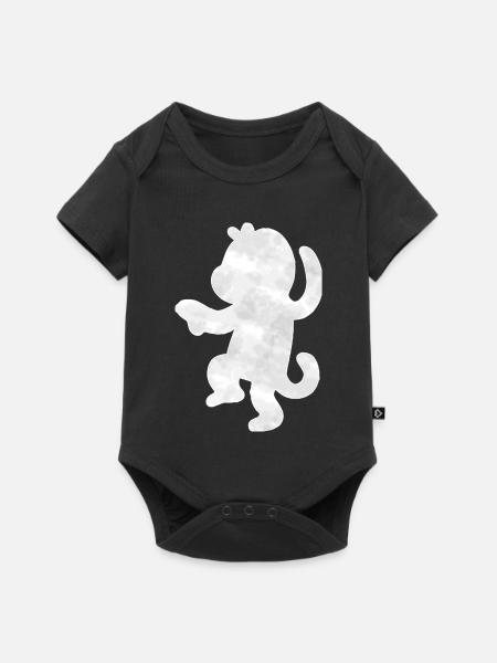 Affe Silhouette - Baby Premium Kurzarmbody - Schwarz