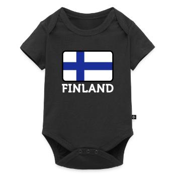 Drapeau national de la Finlande - Body à manches courtes Premium Bébé - noir - Devant