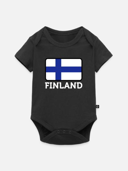Nationalflagge von Finnland - Baby Premium Kurzarmbody - Schwarz