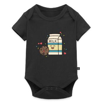 Biscuits milk cookie gift chocolate sweet comic - Baby Premium short-sleeve bodysuit - black - Front