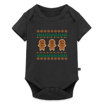 Noël moche pain d'épice - Body à manches courtes Premium Bébé - noir - Devant