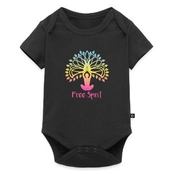 Yoga Spiritualité - Body à manches courtes Premium Bébé - noir - Devant