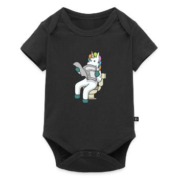 Cadeau de toilette licorne journal drôle toilette toilette - Body à manches courtes Premium Bébé - noir - Devant