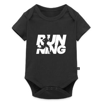 Running runner running gift jogging Jogger sport - Baby Premium short-sleeve bodysuit - black - Front