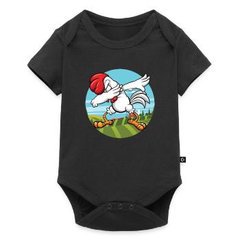Dabbing Poulet | Coq d'animal de ferme dansant - Body à manches courtes Premium Bébé - noir - Devant