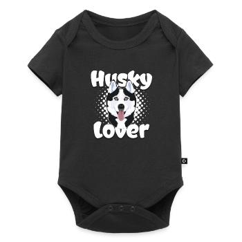 Puppy husky dog four-legged husky wolf - Baby Premium short-sleeve bodysuit - black - Front