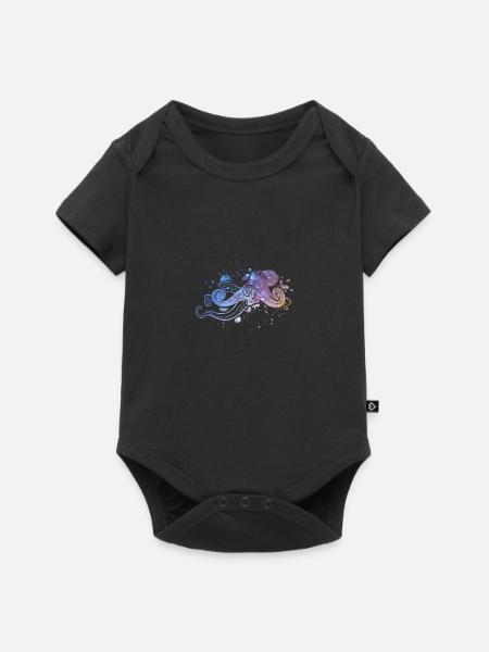 Octopus - Baby Premium Kurzarmbody - Schwarz