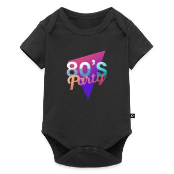 80s party gift neon retro vintage cult - Baby Premium short-sleeve bodysuit - black - Front