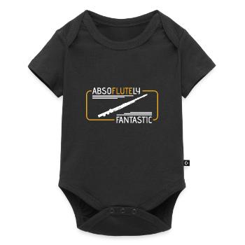 Flöte Flötist Geschenk Querflöte Musiker Spruch - Baby Premium Kurzarmbody - Schwarz - Vorne