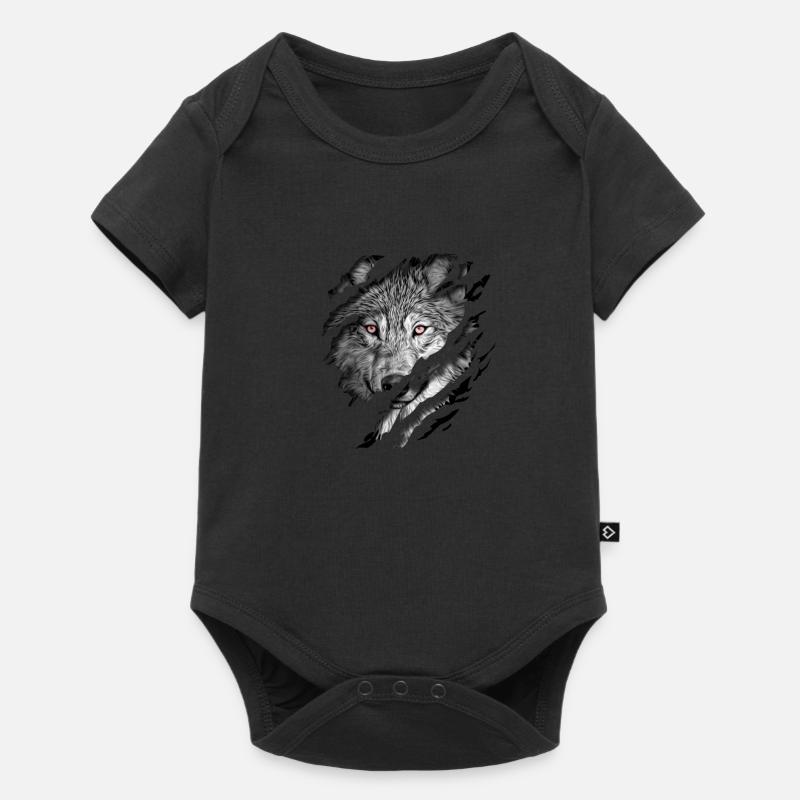 loup - Body à manches courtes Premium Bébé - noir