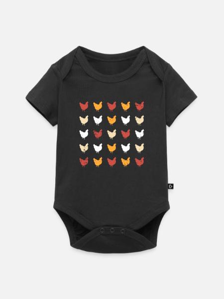 Hühner - Baby Premium Kurzarmbody - Schwarz