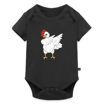 Huhn Hahn dabbing Tanz Geschenk Tier Bauernhof - Baby Premium Kurzarmbody - Schwarz - Vorne