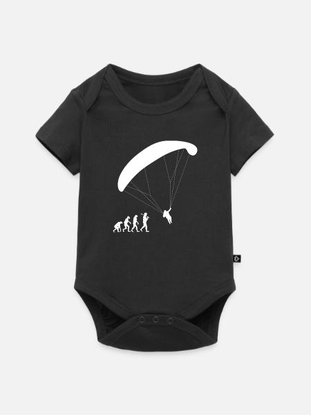 Parapente Evolution Parapente voler cadeau - Body à manches courtes Premium Bébé - noir