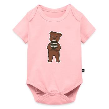 Bär Kuchen backen Geschenk comic Torte Bäckerei - Baby Premium Kurzarmbody - Rosa - Vorne