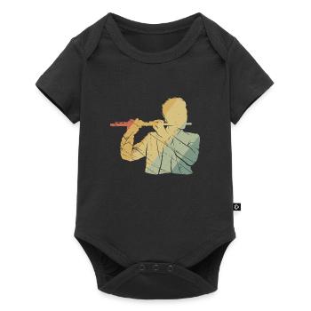 Flute retro - Baby Premium short-sleeve bodysuit - black - Front