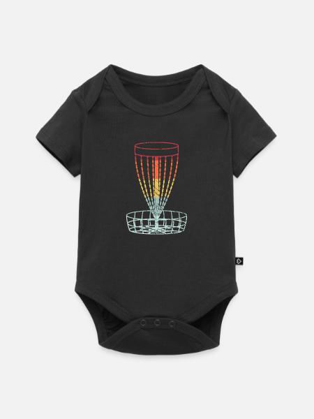 Disc Golf Retro Frolf Korb Scheibengolf Geschenk - Baby Premium Kurzarmbody - Schwarz
