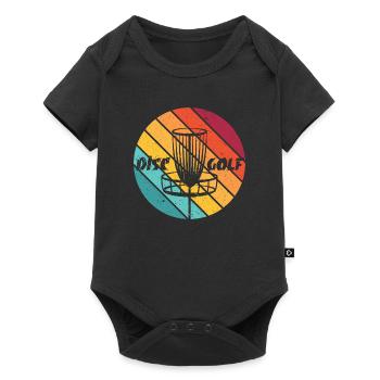 Disc Golf Rétro Frolf panier panier cadeau - Body à manches courtes Premium Bébé - noir - Devant
