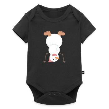 bonhomme de neige - Body à manches courtes Premium Bébé - noir - Devant