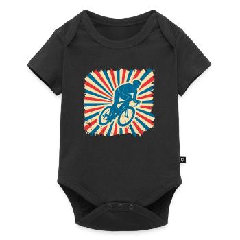 Roue de vélo vintage cadeau rétro balade à vélo - Body à manches courtes Premium Bébé - noir - Devant