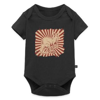 Känguru - Baby Premium Kurzarmbody - Schwarz - Vorne