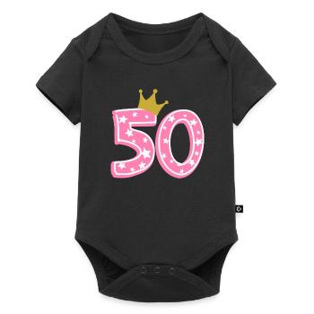 50 Krone 50. Geburtstag 50 Jahre - Baby Premium Kurzarmbody - Schwarz - Vorne