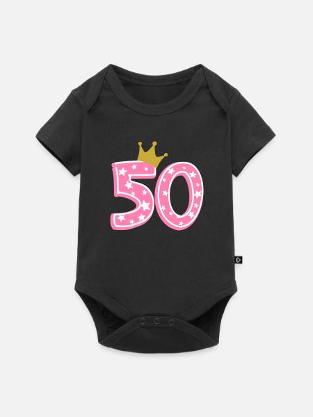 50 Krone 50. Geburtstag 50 Jahre - Baby Premium kortärmad bodysuit - svart